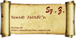 Szeidl Zoltán névjegykártya