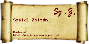 Szeidl Zoltán névjegykártya